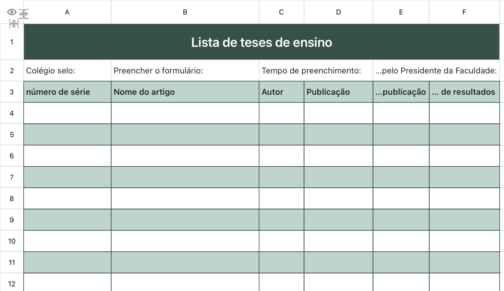 Lista de teses de ensino